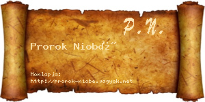 Prorok Niobé névjegykártya